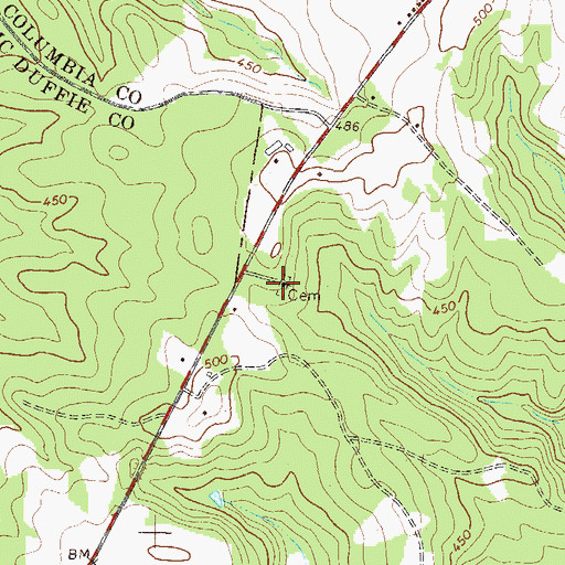 Topographic Map of Shiloh Church, GA