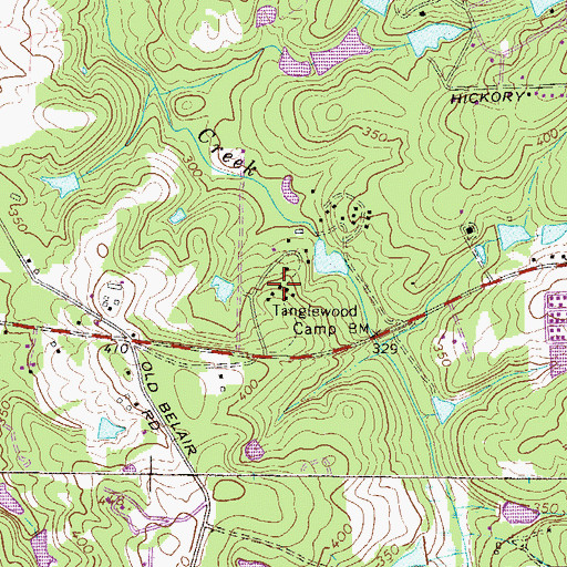 Topographic Map of Tanglewood Camp, GA