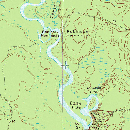 Topographic Map of Buzzard Roost Reach, GA