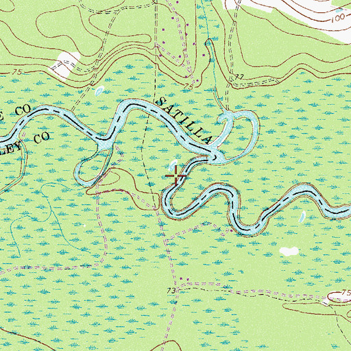 Topographic Map of Clay Bluff, GA