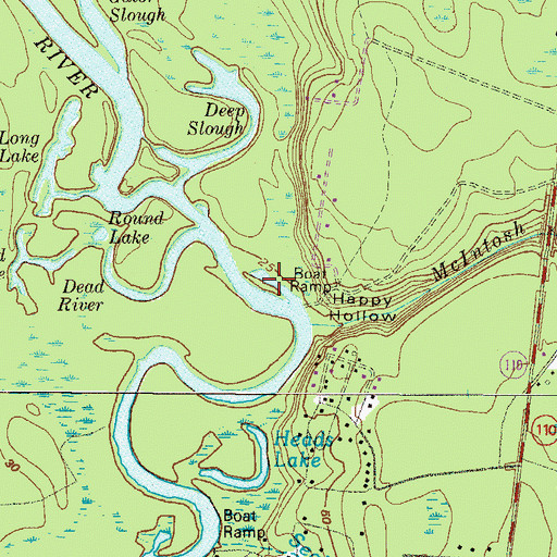 Topographic Map of Cypress Lake, GA