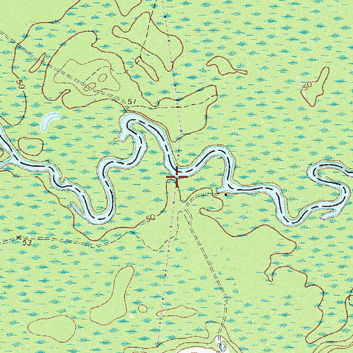 Topographic Map of Dowlings Ferry Landing, GA