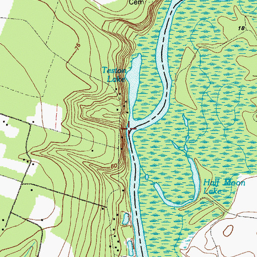 Topographic Map of Dubberly Landing, GA