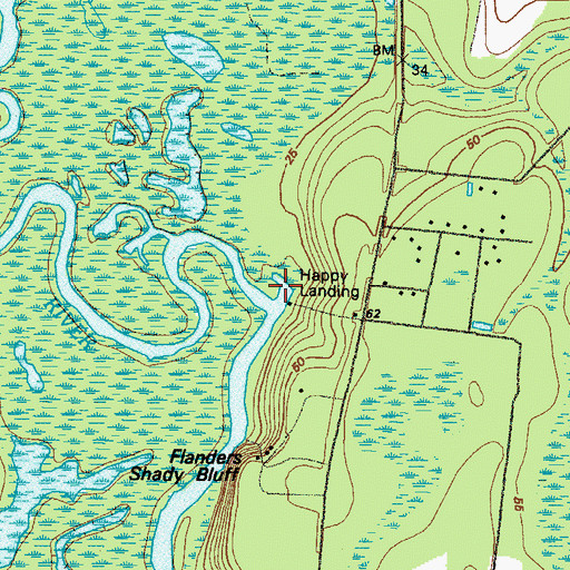 Topographic Map of Felton Lake, GA