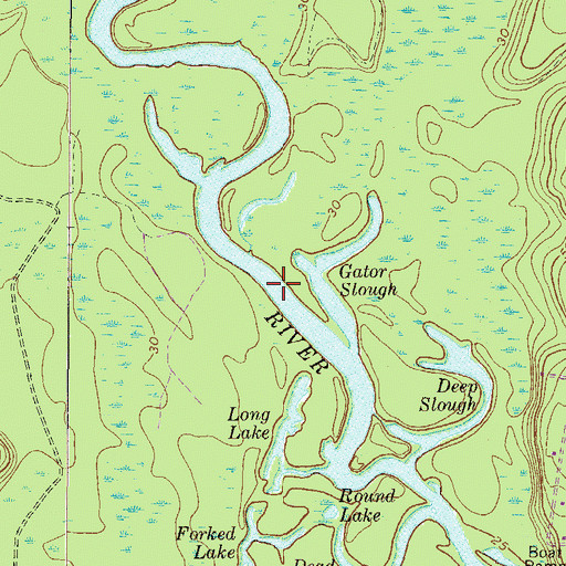 Topographic Map of Flat Wood Bluff Reach, GA