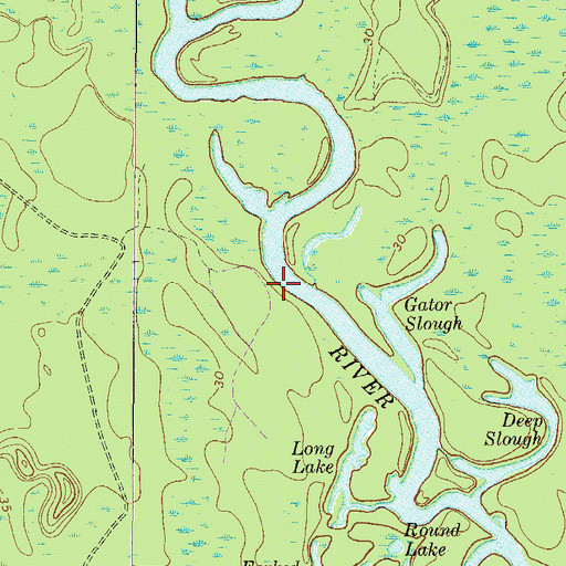 Topographic Map of Flatwoods Bluff, GA