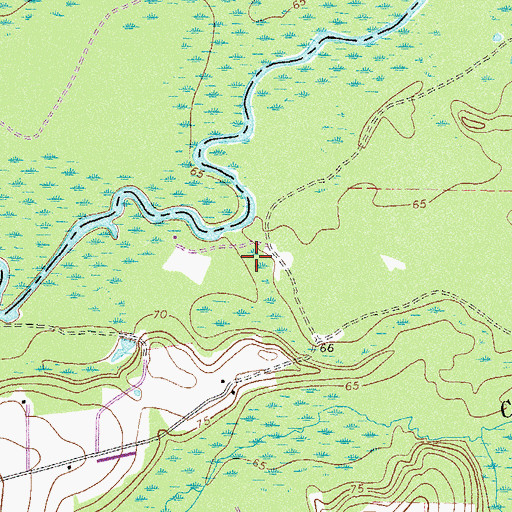 Topographic Map of Jumping Bluff, GA