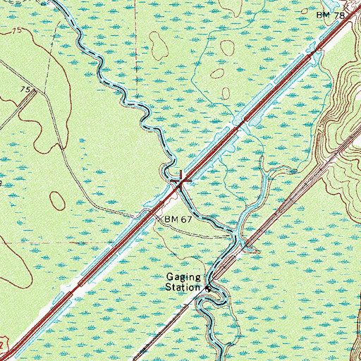 Topographic Map of Doctor McKee Hargrett Bridge, GA