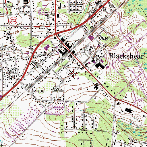 Topographic Map of First Methodist Church, GA