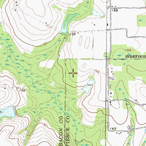 Topographic Map of Fishing Creek Church (historical), GA
