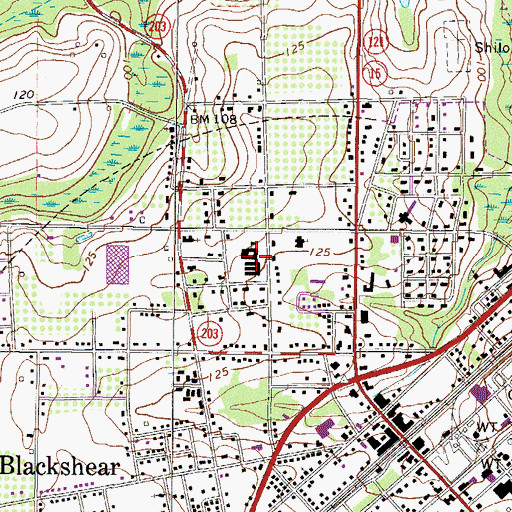 Topographic Map of Grady Street Elementary School, GA