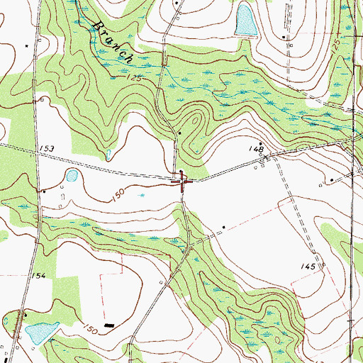 Topographic Map of Hurricane School (historical), GA