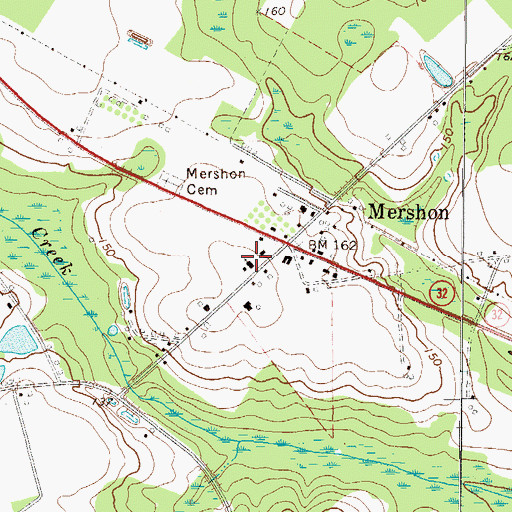 Topographic Map of Mershon Baptist Church, GA