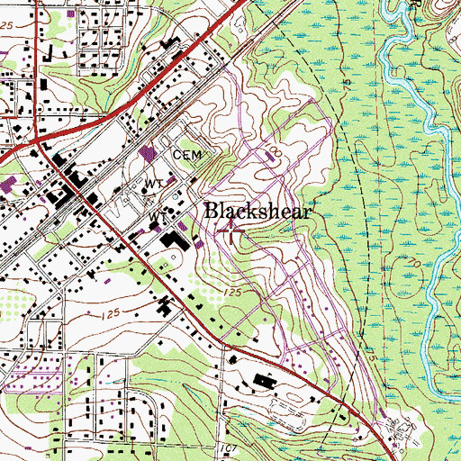 Topographic Map of Pierce County Jail, GA
