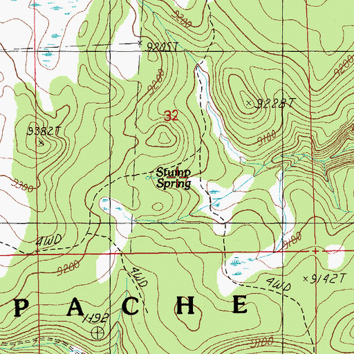Topographic Map of Stump Spring, AZ