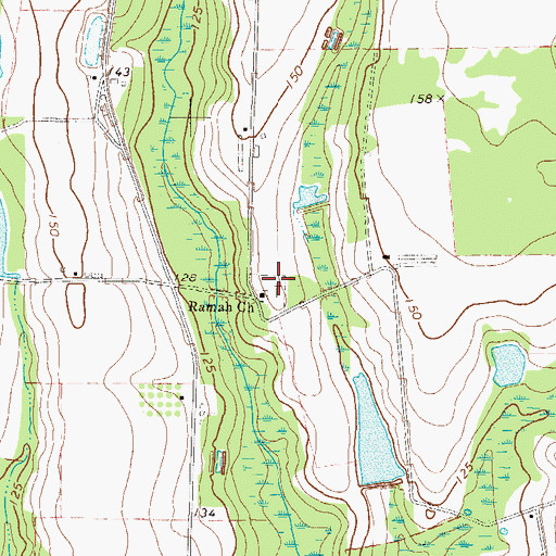 Topographic Map of Ramah Cemetery, GA