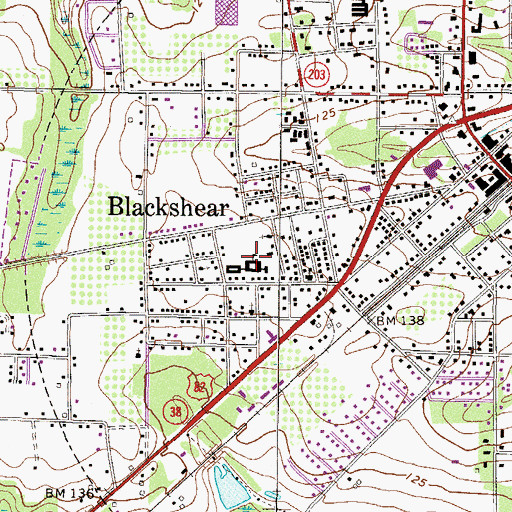 Topographic Map of Ware Street Elementary School, GA