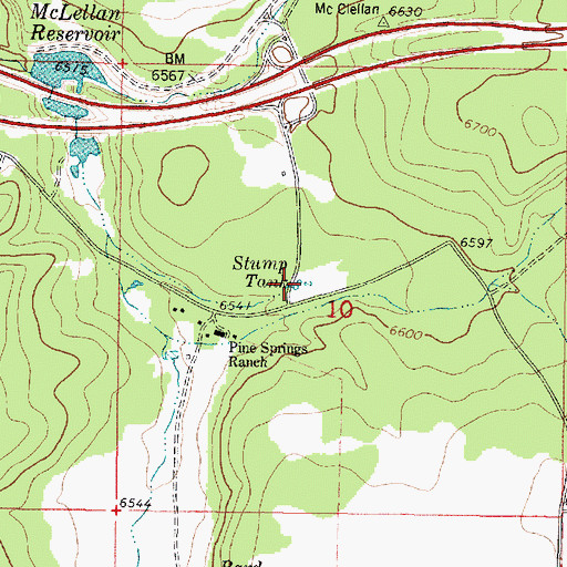 Topographic Map of Stump Tank, AZ