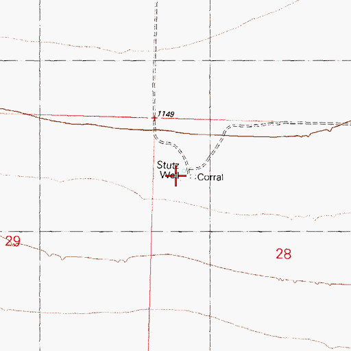 Topographic Map of Stutz Well, AZ