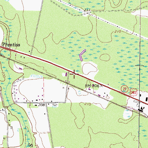 Topographic Map of Baxley Fellowship Church, GA