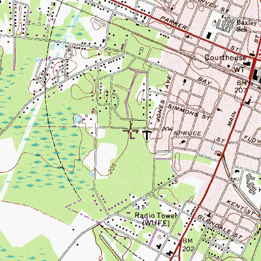 Topographic Map of Baxley Manor Nursing Home, GA