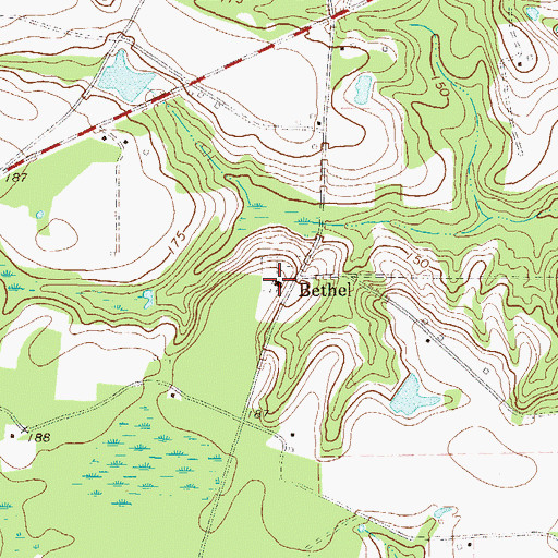 Topographic Map of Bethel United Methodist Church, GA
