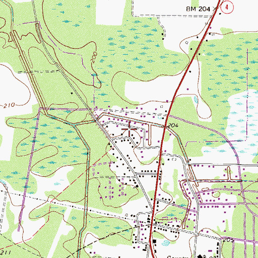Topographic Map of Cook Heights, GA