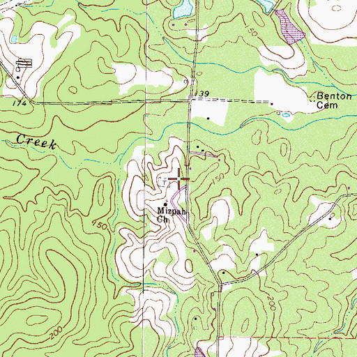 Topographic Map of Corbetts Chapel (historical), GA