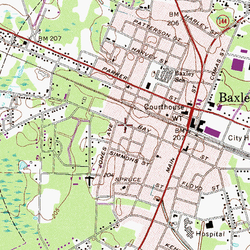 Topographic Map of Dunn Memorial Missionary Baptist Church, GA