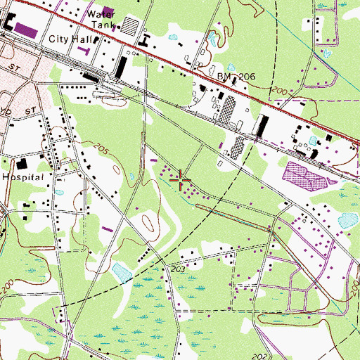 Topographic Map of Cannafax Mobile Home Park, GA