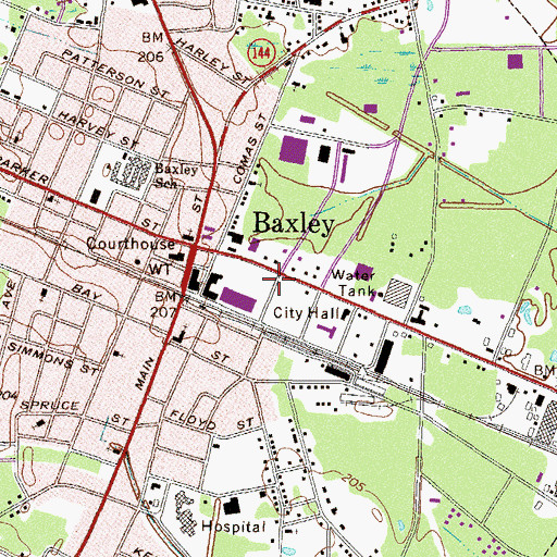 Topographic Map of Harpers Chapel Christian Methodist Episcopal Church (historical), GA