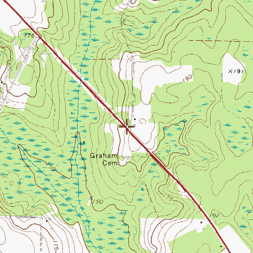 Topographic Map of Holmesville, GA