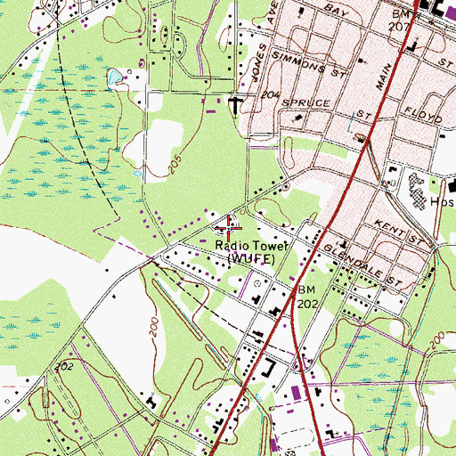 Topographic Map of Holt Homes, GA