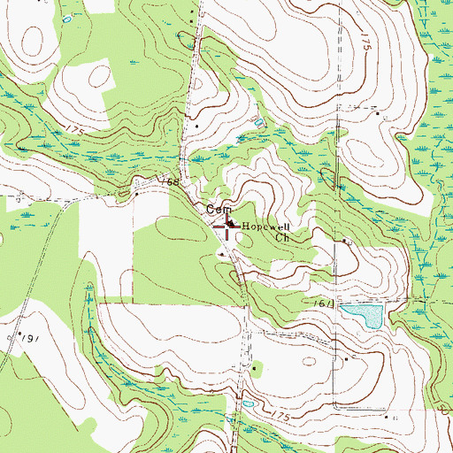 Topographic Map of Hopewell School (historical), GA