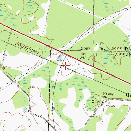 Topographic Map of Johnsonville (historical), GA
