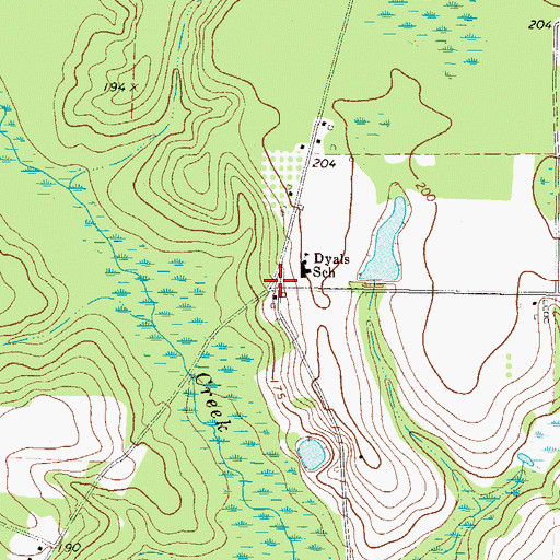 Topographic Map of Midway Methodist Episcopal Church South (historical), GA