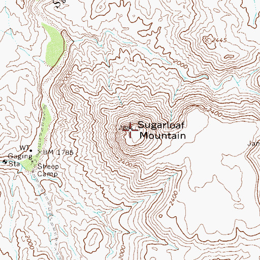 Topographic Map of Sugarloaf Mountain, AZ