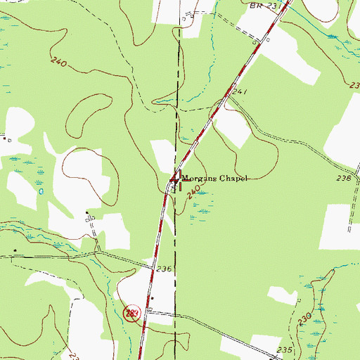 Topographic Map of Morgans Chapel School (historical), GA