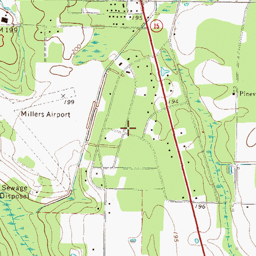 Topographic Map of Pine Forest, GA