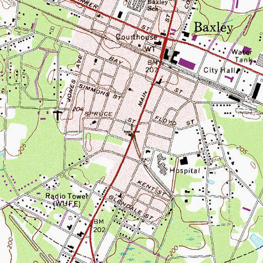 Topographic Map of Saint Christopher Roman Catholic Church, GA