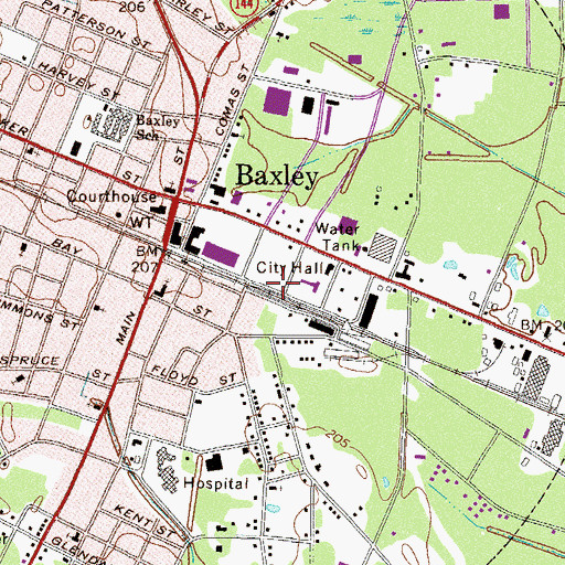 Topographic Map of Saint James African Methodist Church, GA