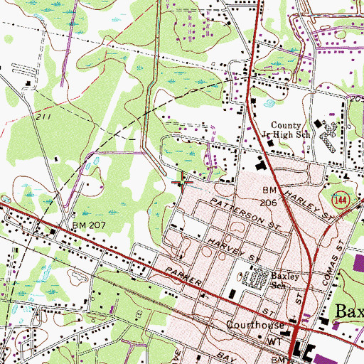 Topographic Map of Saint Johns Church of God in Christ, GA