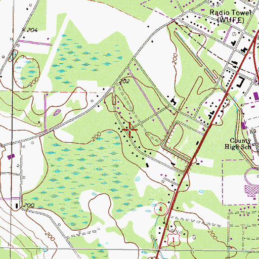 Topographic Map of Shady Acres, GA