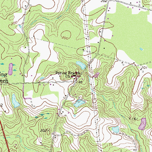 Topographic Map of Spring Branch Baptist Church, GA