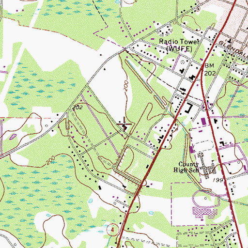 Topographic Map of Woodlawn Baptist Church, GA