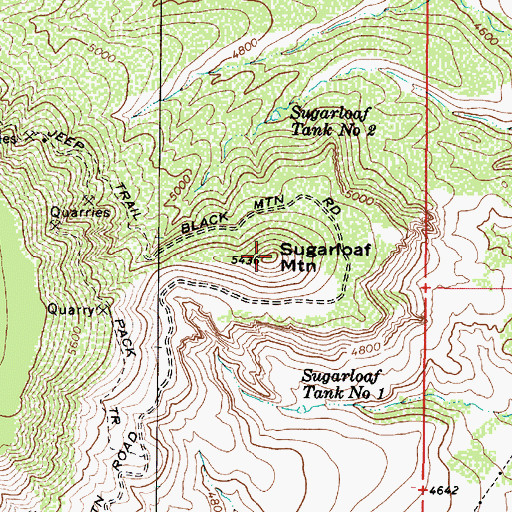 Topographic Map of Sugarloaf Mountain, AZ