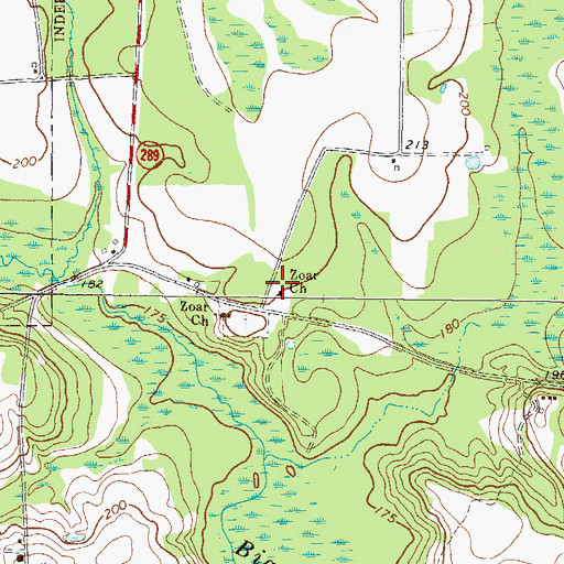 Topographic Map of Zoar United Methodist Church, GA
