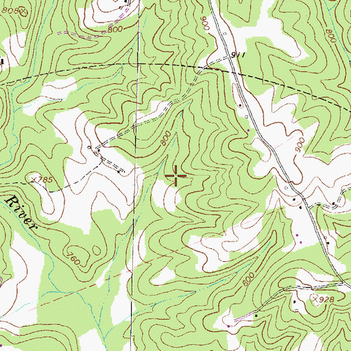 Topographic Map of Banks County, GA
