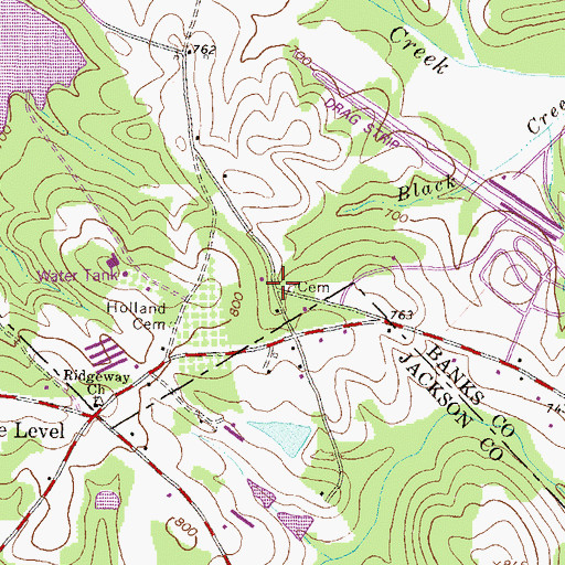 Topographic Map of Black Creek Church, GA