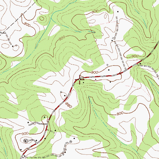 Topographic Map of Blacksprings Church, GA